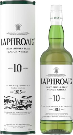 Laphroaig 10 Year Old Islay Single Malt Scotch Whisky, 70 cl