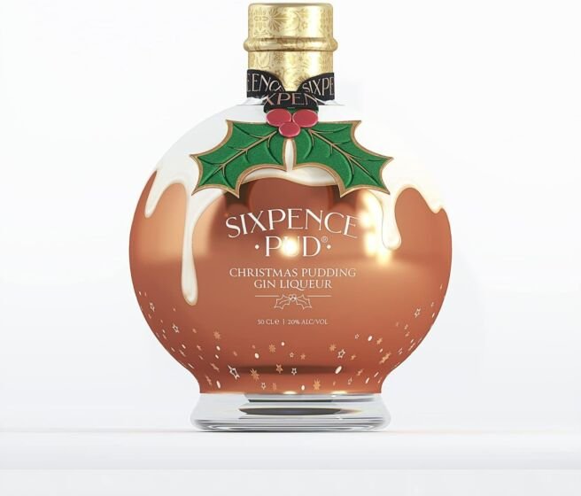 Sixpence Pud Christmas Pudding Gin Liqueur 20% Abv in Gift Box, 50cl