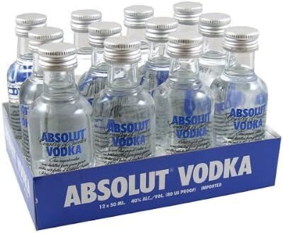 Absolut Blue Plain Vodka 5cl Miniature - 12 Pack