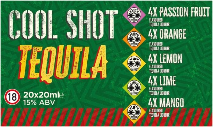 Cool Shot Tequila 20x20ml Mixed Tequila Shots