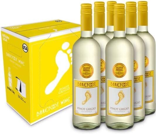 Barefoot Pinot Grigio White Wine 6 X 75cl