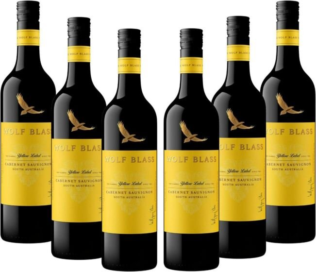 Wolf Blass Yellow Label Cabernet Sauvignon Red Wine, 6 x 75cl