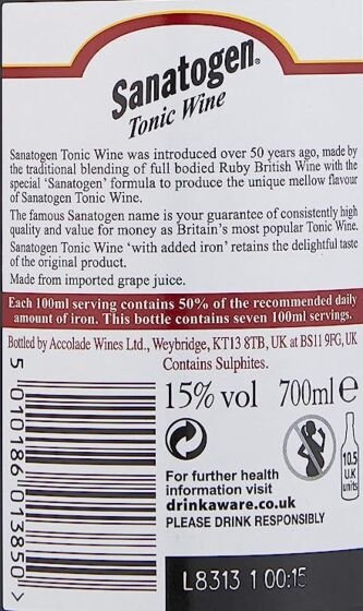 Sanatogen Tonic Wine with added Iron - 70cl - 15% ABV