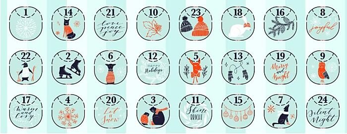 Wine Advent Calendar 24 Imported Bottles Variety - 24 x 375ml